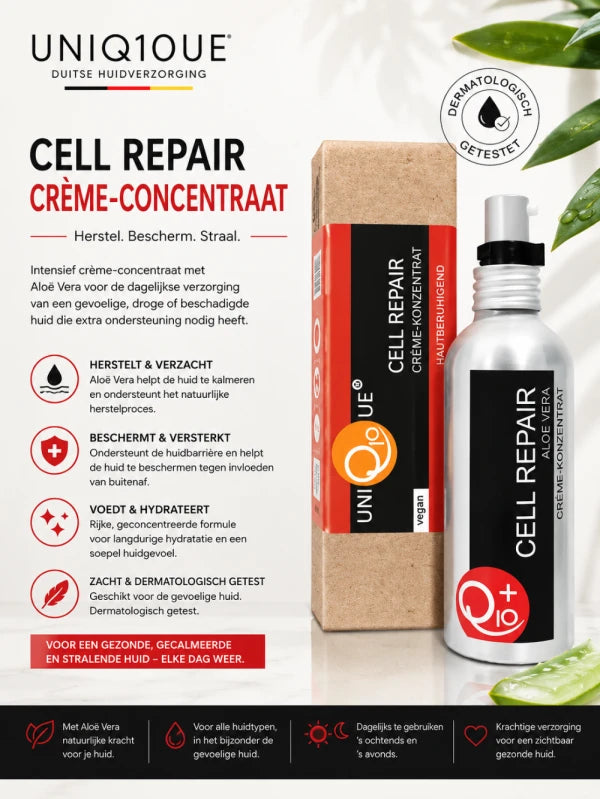 Uniq10ue Cell Repair Crème 35 ml – Herstellende Gezichtscrème voor Normale tot Gevoelige Huid en Anti-Aging Verzorging